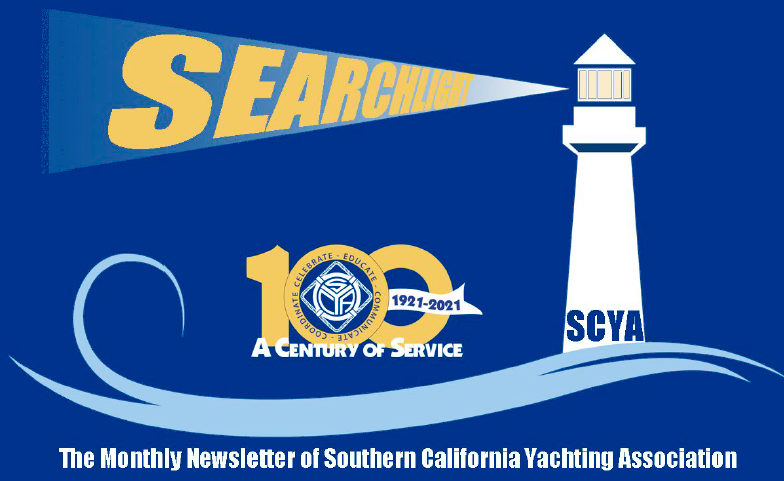 Searchlight with SCYA 100 logo